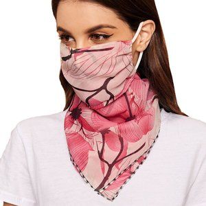 NEW Cherry Blossom Floral Chiffon Sheer Face Mask